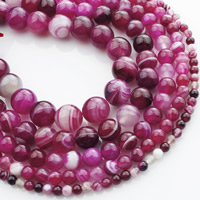 Natürliche Rosa Achat Perlen, rund, verschiedene Größen vorhanden, verkauft per ca. 15 ZollInch Strang