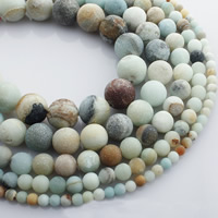Amazonit Perle, rund, verschiedene Größen vorhanden & satiniert, verkauft per ca. 15 ZollInch Strang
