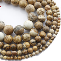 Natural Picture Jasper Beads Round Sold Per Approx 15 Inch Strand