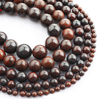 Jaspis Brekzien Perlen, Jaspis Brecciated, rund, natürlich, verschiedene Größen vorhanden, verkauft per ca. 15 ZollInch Strang