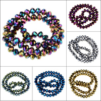 Perles cristal, Placage, normes différentes pour le choix & facettes, plus de couleurs à choisir, Trou:Environ 1mm, Longueur Environ 15 pouce, Vendu par sac