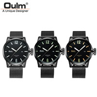 Oulm® Men Jewelry Watch Zinc Alloy with Glass plumbum black color plated for man & waterproof & luminated nickel lead & cadmium free 21mm Length Approx 10 Inch Sold By PC