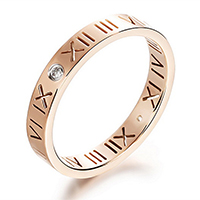 المينا خاتم الإصبع الفولاذ المقاوم للصدأ, لون الذهب مطلي, مع عدد الروماني & حجم مختلفة للاختيار & للمرأة & مع حجر الراين, 3mm, تباع بواسطة PC