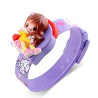 Silicone Watch Bracelet with paper box & Plastic detachable & for children & adjustable purple Length Approx 8.2 Inch Sold By PC