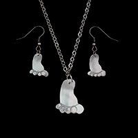 Shell Jewelry Sets earring & necklace with Iron with 5cm extender chain Foot platinum color plated Approx 0.8mm Length Approx 18 Inch Sold By Set