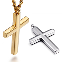Stainless Steel Cross Pendants 316 Stainless Steel plated Approx 3-5mm Sold By PC