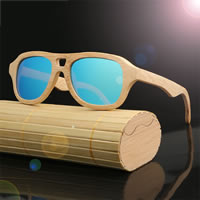 Fashion zonnebril, Hars, met Bamboe, uniseks & stralingsbescherming, meer kleuren voor de keuze, 147x152x41mm, Verkocht door PC
