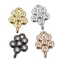 Cubic Zirconia Micro Pave Brass Connector plated micro pave cubic zirconia & 1/1 loop Approx 0.5mm Sold By Lot