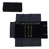 Présentoir pour collier en velours, velours de coton, rectangle, noire, 560x290x5mm, Vendu par PC