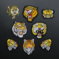 Cloth Sewing-on Patch Tiger Embroidery Can be ironed - Sold By PC