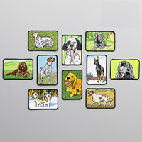Doek Naaien - op Flard, Hond, Borduurwerk, Kan worden gestreken & verschillende stijlen voor de keuze, 45x68mm, Verkocht door PC