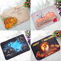 Polyester Floor Mat Rectangle Halloween Jewelry Gift  & with letter pattern Sold By PC