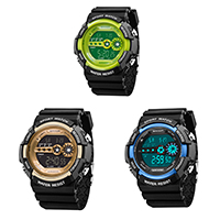 Reloj de pulsera unisex SANDA®, El plastico, con resina & Plástico, unisexo & LED & impermeable, más colores para la opción, 50x52mm, 22mm, longitud aproximado 5.5-9.5 Inch, Vendido por UD
