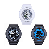 Reloj de pulsera unisex SANDA®, Caucho, con Plástico, unisexo & LED & impermeable, más colores para la opción, 44x40mm, longitud aproximado 5.5-8 Inch, Vendido por UD