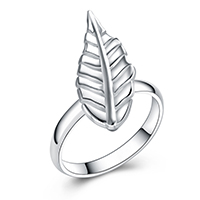 925 Sterling Silver Finger Rings Leaf platinum plated for woman US Ring Sold By Lot