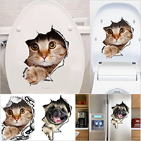 PVC Plastic Toilet Sticker adhesive & 3D & waterproof Sold By Set