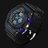 Reloj de pulsera unisex SANDA®, Caucho, con Plástico, unisexo & LED & impermeable, más colores para la opción, 52x55mm, 22mm, longitud aproximado 5.5-9.5 Inch, Vendido por UD