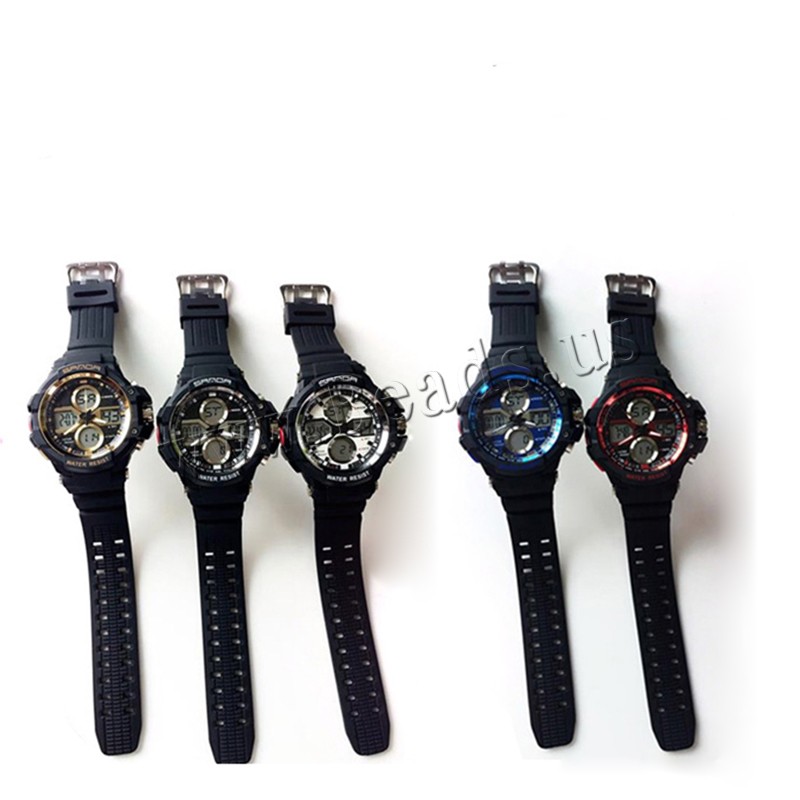 Reloj de pulsera unisex SANDA®, El plastico, con resina & Plástico, unisexo & LED & impermeable, más colores para la opción, 52x47mm, 24mm, longitud aproximado 5.5-8.5 Inch, Vendido por UD