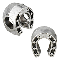 Zinc Alloy European Beads Horseshoes antique silver color plated without troll nickel lead & cadmium free Approx 4.5mm Inner Approx 2mm Sold By Lot