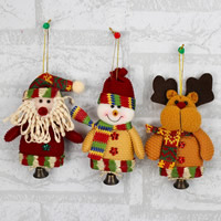 Velveteen Christmas Hanging Ornaments, with bell & Christmas jewelry & different styles for choice, 80x150mm, Sold By PC
