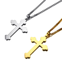 Nehrđajućeg čelika križa Privjesci, Nehrđajući čelik, pozlaćen, za čovjeka, više boja za izbor, 36x53mm, Prodano By PC