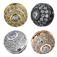 Cubic Zirconia Micro Pave Brass Beads plated micro pave cubic zirconia Approx 1.5mm Sold By Lot