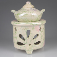 Traditional Ceramic Inserted Burner Incense Seat Porcelain hollow green Sold By PC