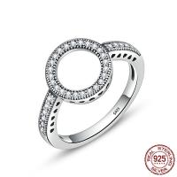 Thailand Sterling Silver Finger Ring Donut & for woman & with cubic zirconia 11mm Sold By PC
