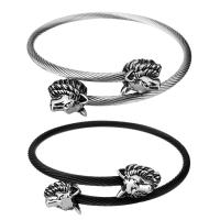 Stainless Steel Cuff Bangle Wolf plated Unisex 3mm Inner Approx Sold By PC