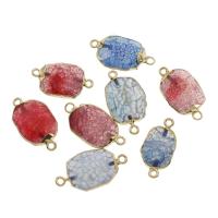 Dragon Veins Agate Connector with Zinc Alloy 1/1 loop mixed colors - Approx 3mm Sold By Bag
