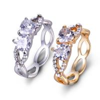 Zinklegering ringen, Zinc Alloy, plated, verschillende grootte voor keus & voor vrouw & met zirkonia & hol, meer kleuren voor de keuze, nikkel, lood en cadmium vrij, Verkocht door PC
