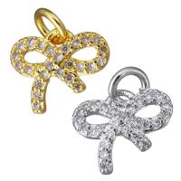 Cubic Zirconia Micro Pave Brass Pendant Bowknot plated micro pave cubic zirconia Approx 3mm Sold By Lot