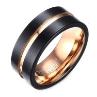 Stainless Steel Finger Ring for Men Tungsten Steel plated & with letter pattern & brushed & for man 8mm Sold By PC