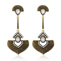 Crystal Earrings Zinc Alloy with Crystal stainless steel post pin plated for woman & with rhinestone lead & cadmium free Sold By Pair