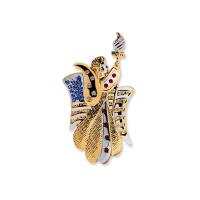 Rhinestone Brooch Brass Lady Liberty plated with letter pattern & for woman & enamel & with rhinestone nickel lead & cadmium free Sold By PC