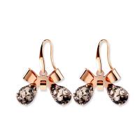 Brass Drop Earring with Crystal Bowknot plated for woman Sold By Pair