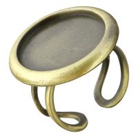 Base anello in ottone a lunetta, placcato bronzo antico, aprire, 26mm, Diametro interno:Appross. 20mm, Misura:8, Venduto da PC