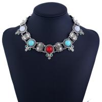 Fashion Turquoise Necklace Zinc Alloy with 8cm extender chain antique silver color plated for woman & with rhinestone lead & cadmium free 32mm Sold Per Approx 13.5 Inch Strand