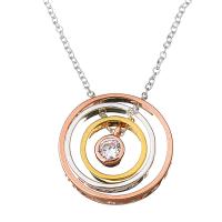 Unisex Necklace Brass Donut plated oval chain & micro pave cubic zirconia 20mm Sold Per Approx 17.7 Inch Strand