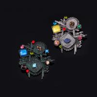 Crystal Brooch Zinc Alloy with Gemstone & Crystal plated bluing & for woman lead & cadmium free Sold By PC