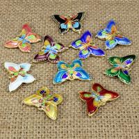Cloisonne Vedhæng, Butterfly, håndlavet, hule, flere farver til valg, 20x15mm, Hole:Ca. 1.5mm, 10pc'er/Bag, Solgt af Bag