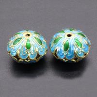 Cloisonne Beads Flat Round handmade hollow Approx 1.5mm Sold By Bag