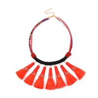 Fashion Fringe Necklace Velveteen Cord with Nylon Cord & Zinc Alloy with 3.93Inch extender chain gold color plated folk style & for woman 80mm Sold Per Approx 19.6 Inch Strand