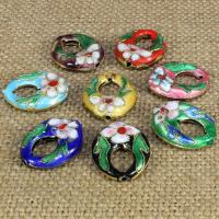Cloisonne Pärlor, handgjord, ihålig, fler färger för val, 20x15mm, Hål:Ca 1.5mm, 30PC/Bag, Säljs av Bag