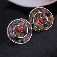 Zinc Alloy Cuff Finger Ring with Gemstone plated for woman lead & cadmium free US Ring Sold By PC