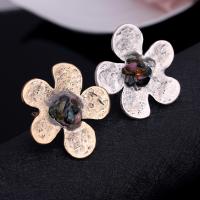 Zinc Alloy Cuff Finger Ring with Gemstone Flower plated for woman lead & cadmium free US Ring Sold By PC