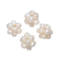 Ball Cluster Tenyésztett gyöngy Gyöngyök, Édesvízi gyöngy, Burgonya, természetes, fehér, 12mm, Által értékesített PC