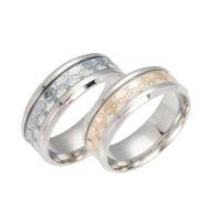 Prst prsten od inoxa, Nehrđajući čelik, pozlaćen, bez spolne razlike & različite veličine za izbor & luminated, više boja za izbor, Prodano By PC