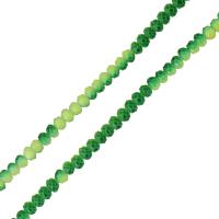 Kristall-Perlen, Kristall, facettierte, grasgrün, 3x4mm, Bohrung:ca. 0.5mm, Länge ca. 18 ZollInch, 2SträngeStrang/Menge, ca. 153PCs/Strang, verkauft von Menge