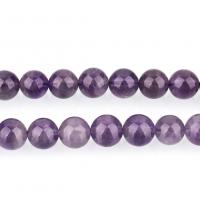 Naturlige ametyst perler, Runde, Februar Birthstone & forskellig størrelse for valg, Hole:Ca. 0.5mm, Solgt Per Ca. 15 inch Strand